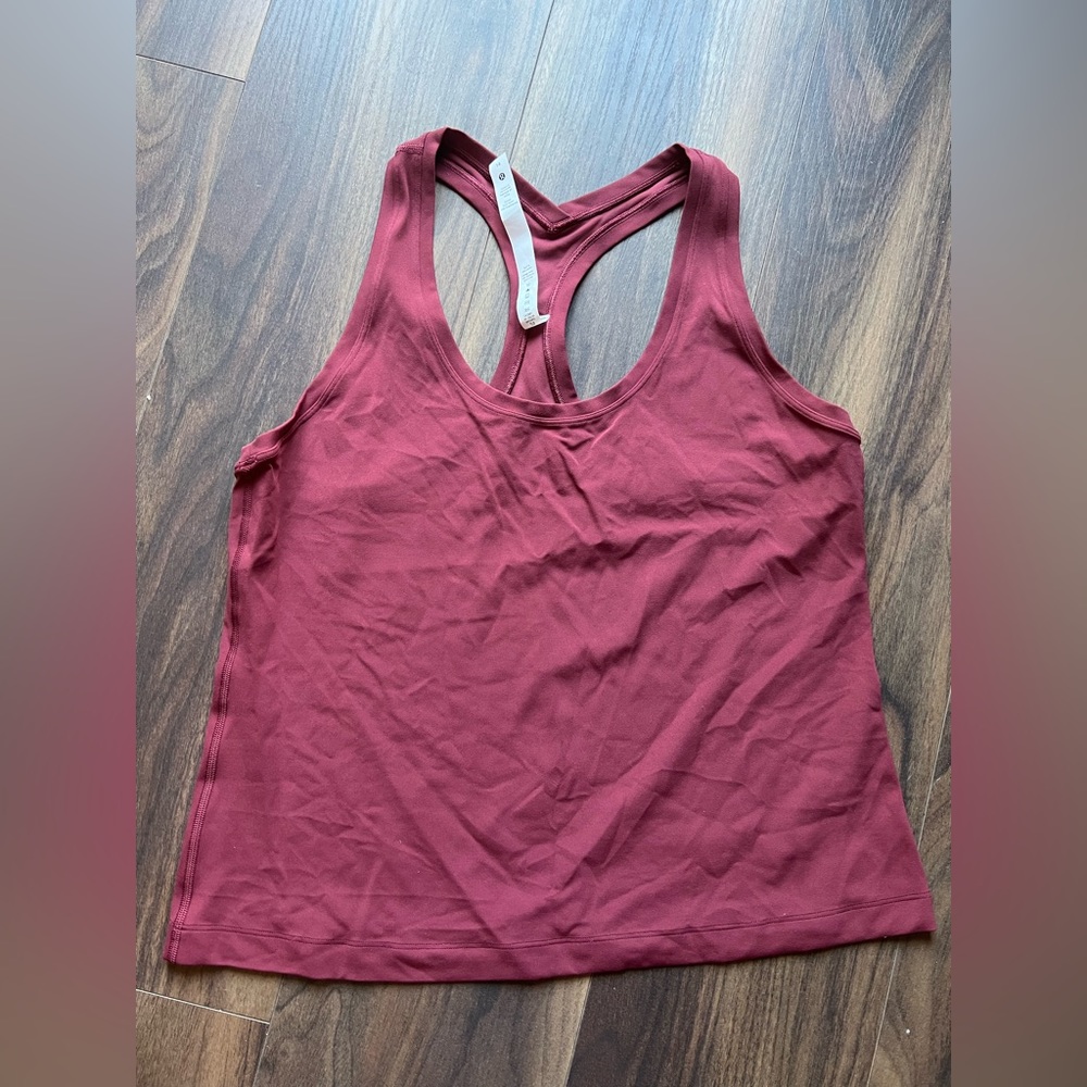 Lululemon Racer Back Shot Tank Top maroon Size 14